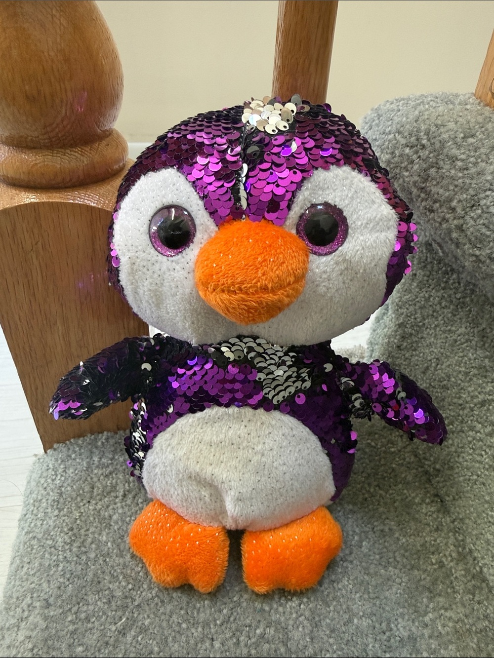 Adventure Planet Sequin Purple Penguin Stuffed Plush